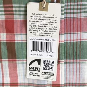 NWT mountain khaki s/s plaid shirt